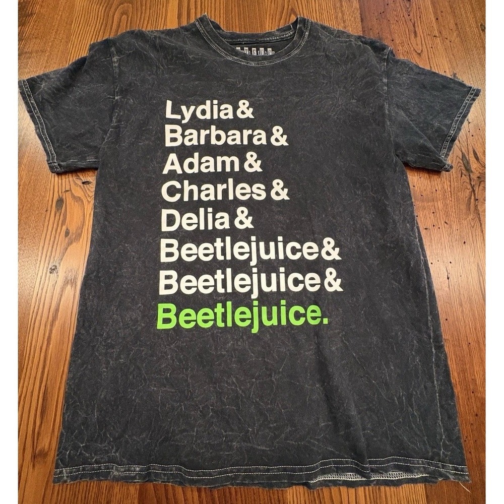 Beetlejuice The Musical T Shirt Size M Black Acid Wash Broadway Musical